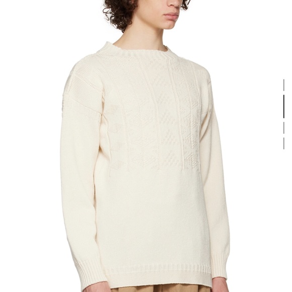 Maison Margiela Off-white Cable-knit Sweater (size L) - Picture 9 of 10